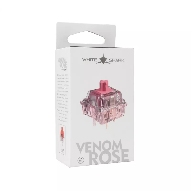 White Shark Venom Rose mechanische toetsenbordschakelaars, 25 stuks