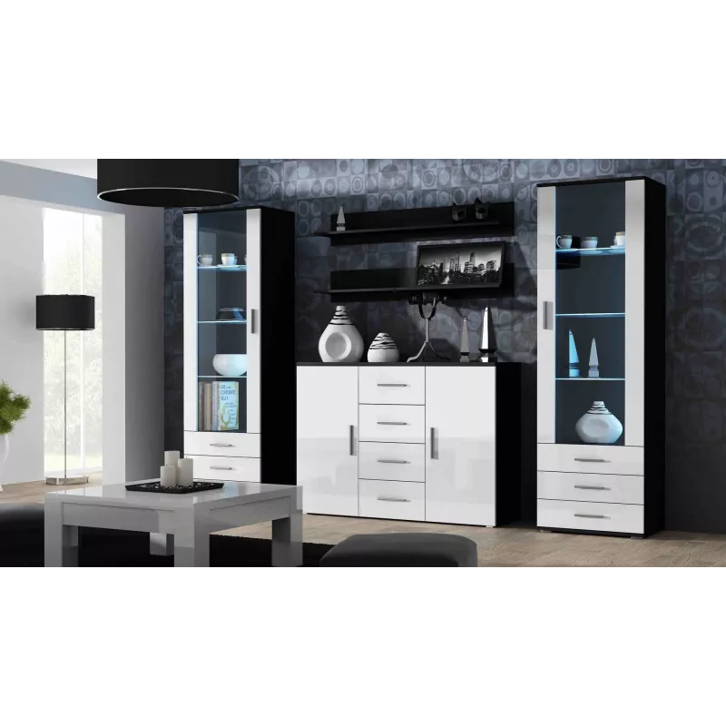 Cama woonkamer-sideboard UNI zwart/wit glanzend