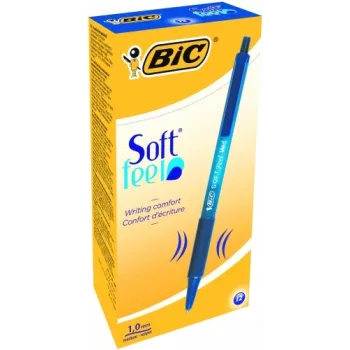 BIC balpen SOFTFEEL CLIC 0,32 mm, blauw, doos 12 stuks 914346