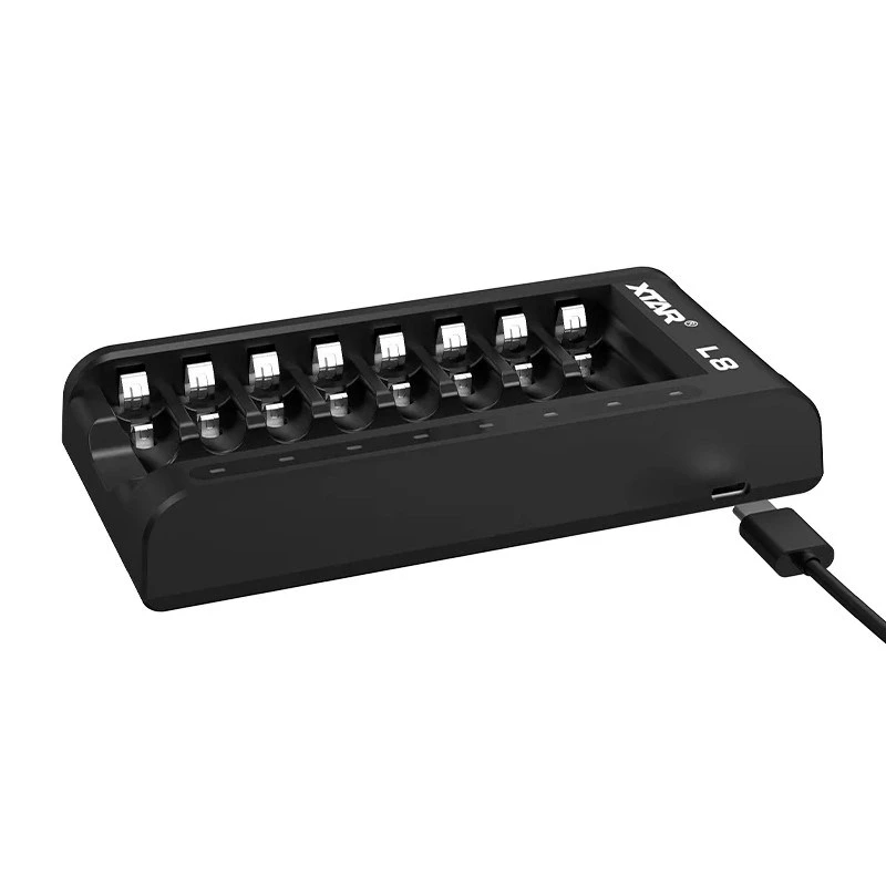 Acculader AA/AAA 1,5 V en 1,2 V, smart - 8 slots