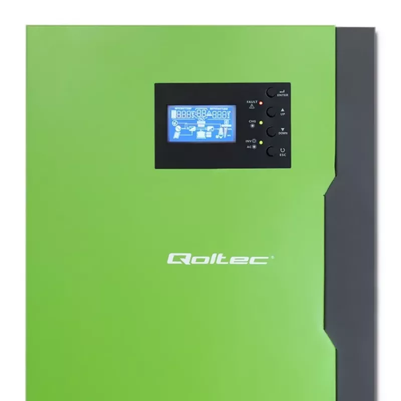 Off-grid omvormer Qoltec 53887 zonne-omvormer 10 kVA Lithium Polymeer zwart