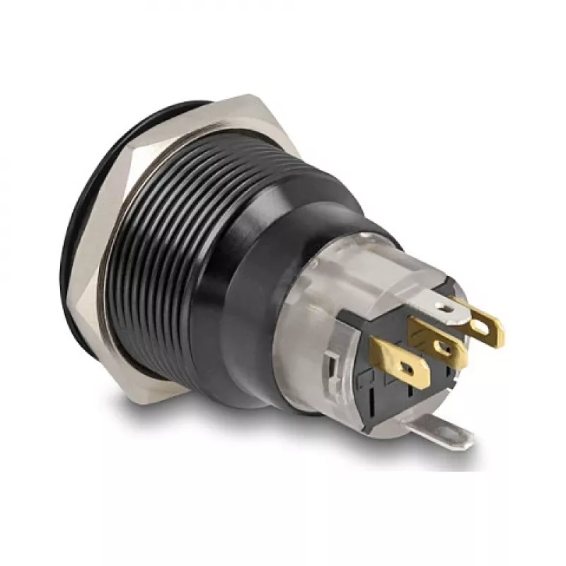 Paneel-drukknop DELOCK 22015 22 mm, 12 V, 5 soldeeraansluitingen
