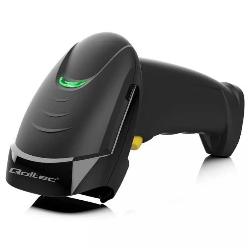 Qoltec 50853 handheld laser-barcodescanner 1D/2D, bedraad USB, 1,65 m kabel, 97x65x167 mm, 105 g, zwart