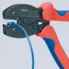 Knipex 97 52 36 PreciForce krimptang 220 mm, 0,5–6,0 mm², 3 krimpnesten, rood/blauw
