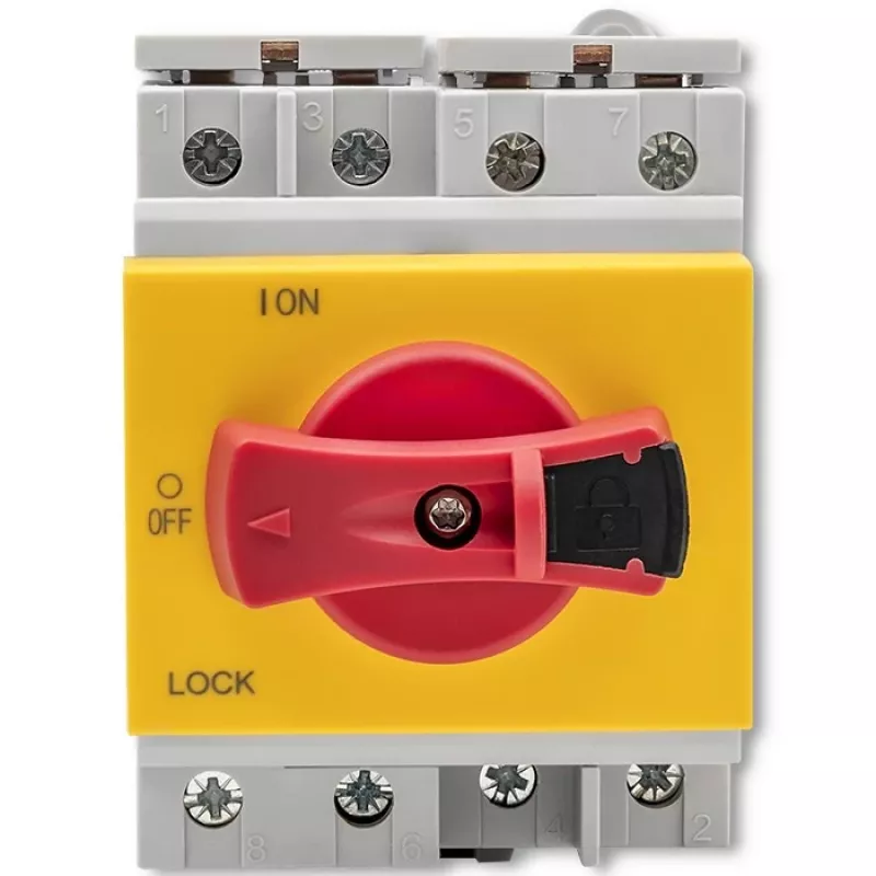Qoltec 52611 DC-scheider met vergrendelfunctie | hoofdschakelaar | 1200 V | 32 A | 8 kV | 4P