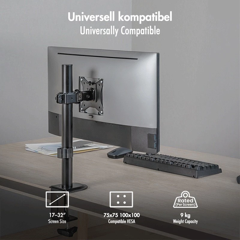 Monitorarm 17-32 inch, max. 9 kg, zwart