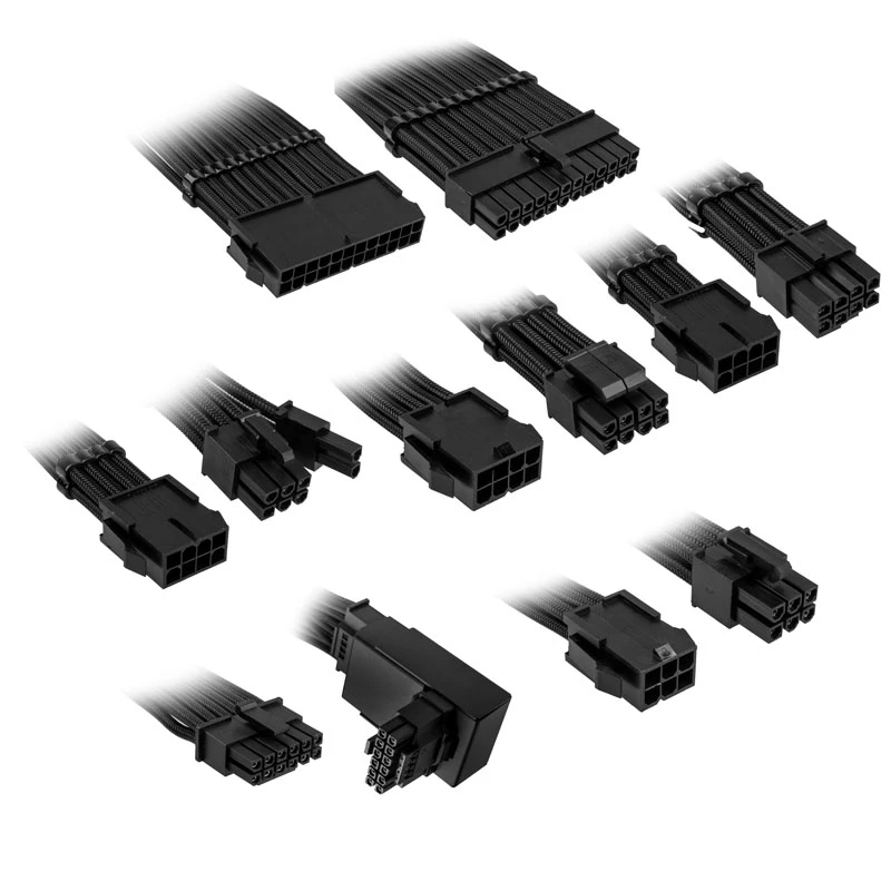 Kolink Core Pro gesleevede kabelverlengingskit 12V-2x6 Type 1 - diepzwart