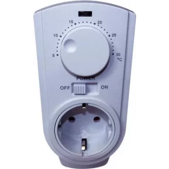 Thermostaatstekker Bachmann Powersocket-Thermo 8141 wit – insteekbare ruimtethermostaat, model 8141
