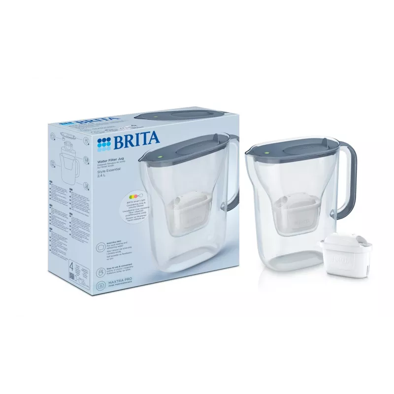 BRITA Style Essential waterfilterkan 2,4 l met 1 MAXTRA Pro-cartridge, grafiet
