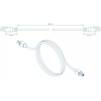Teltonika 4-pin-naar-4-pin-stroomkabel, Zwart, 1 m, ingangsspanning 30 V, ingangsstroom 2 A