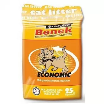 Klontvormende kattenbakvulling Super Benek Economic 25 L — bentonietgranulaat, geurverwijdering, biologisch afbreekbaar