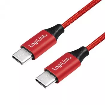 LOGILINK CU0156 LOGILINK - USB 2.0 kabel, USB-C-stekker naar USB-C-stekker, rood, 1 m