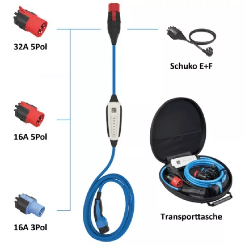 NRGkick 32A 10 m Set Optimal laadstation voor elektrische voertuigen met adapter en tas, WLAN, 12101061