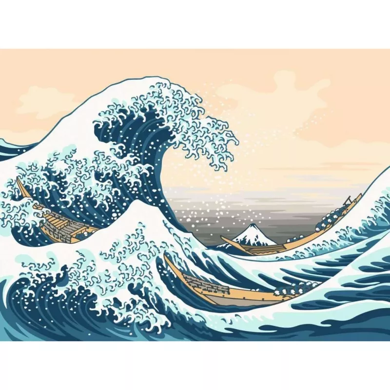 Kleurset Ravensburger CreArt ART Collection De grote golf Hokusai 23690 — schilderen-op-nummer-kunstset