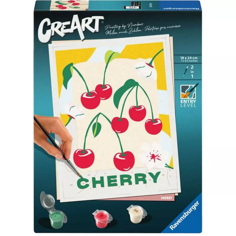 Schilderset Ravensburger CreArt – kersen (design 25514) – creatieve schilderset voor volwassenen en jongeren