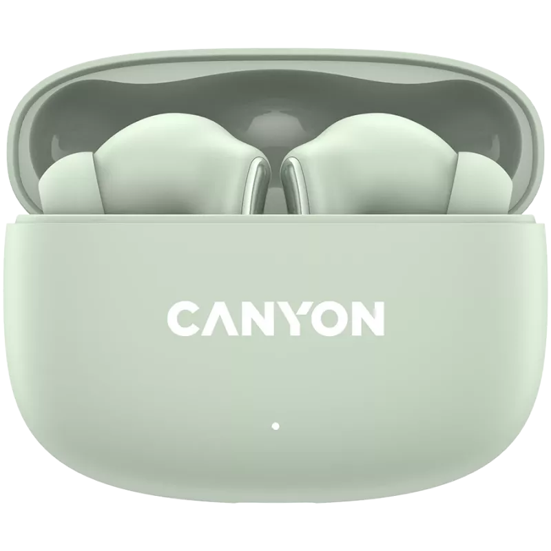 Canyon TWS-9 CNS-TWS9G hoofdtelefoon – True Wireless – Bluetooth 5.4 – In-ear – 6h + 30h accuduur – USB-C oplaadcase – touchbediening – groen