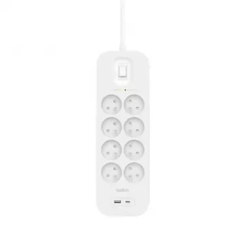 Overspanningsbeveiliging Belkin SRB003CA2M 8 AC-stopcontacten 900 J wit 2 m