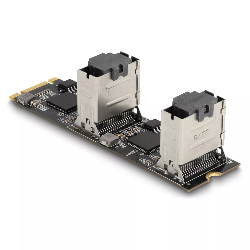 DeLOCK converter M.2 2280 Key B+M stekker naar 8 x SATA
