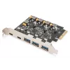 PCIe-kaart Digitus 2x USB-C 3x USB-A