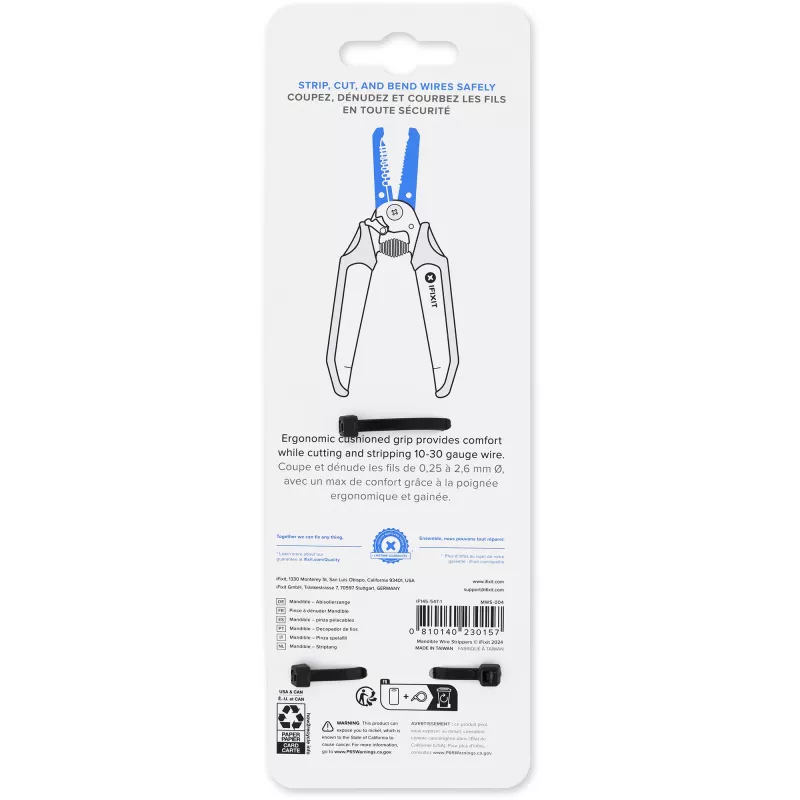 iFixit IF145-547-1 Mandible striptang, tot 4,75 mm², zwart/blauw