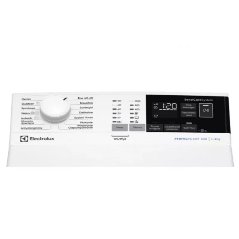 Toplader wasmachine Electrolux EW6TN4062P, 6 kg, 1000 toeren/min, 40 L/cyclus, 890x400x600 mm, wit