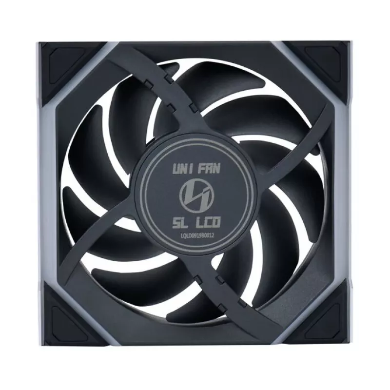 Lian Li UNI FAN SL Wireless LCD 120 12RSLLCD1W1B Reverse Blade behuizingsventilator, 120 mm, ARGB, PWM, zwart