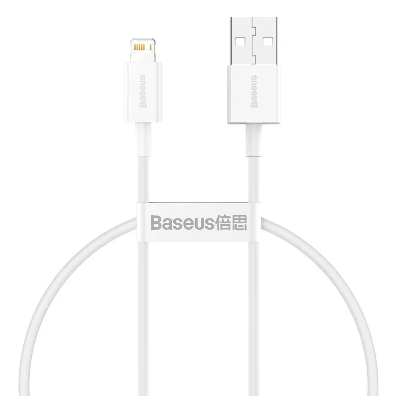 Baseus Superior Series kabel USB naar Lightning, 2,4A, 0,25m (wit)
