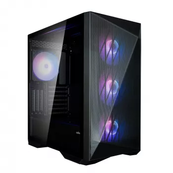 Zalman Z9 Iceberg MS zwart ATX mid tower pc-behuizing inclusief 4x 140 mm ARGB-ventilator - midi/mini tower - ATX