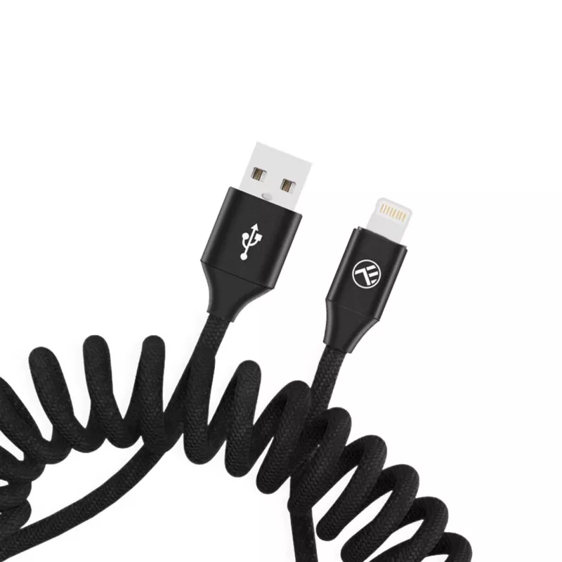 USB-naar-Lightning-datakabel Tellur Extendable 3A, 1,8 m, zwart