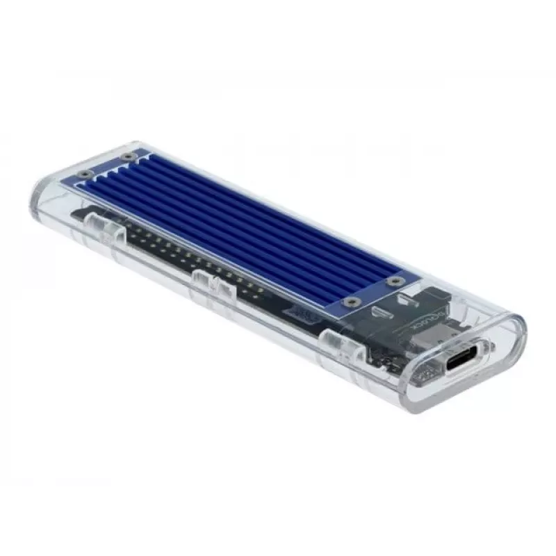 SSD-behuizing DeLOCK 42620 externe behuizing voor M.2 NVMe PCIe SSD met USB Type-C-bus, transparant