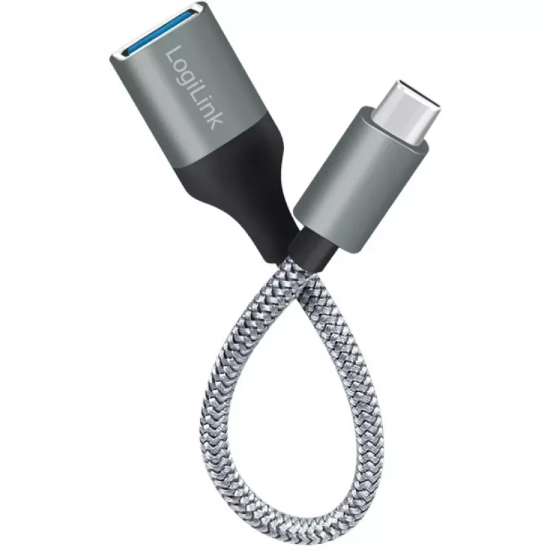 LogiLink USB 3.2 Gen1 Type-C-adapter C/M naar USB-A/F OTG aluminium 0,15 m