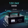 Acculader QOLTEC 52514 — 12V/24V, 25A, voor AGM/GEL/SLA-accu's met LCD-display