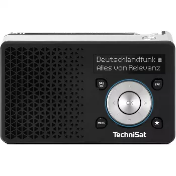 Draagbare radio TECHNISAT DIGITRADIO 1 A — DAB+/FM, OLED-display, USB-C, 3,5-mm-koptelefoon, 1 W, zwart/zilver