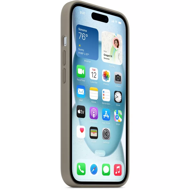 Siliconen hoes met MagSafe voor iPhone 15 – clay