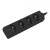 Verlengsnoer Lanberg PS0-04E-0100-IEC-BK 1 m 4 stopcontacten binnen zwart