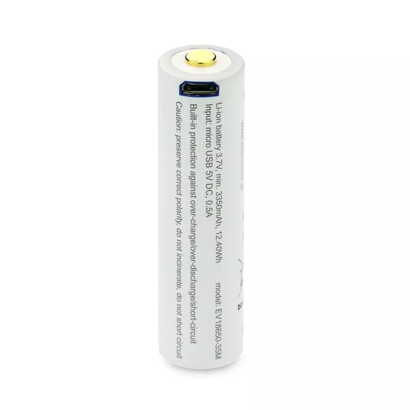 18650 Li-Ion 3,7V everActive 3500mAh batterij (1 stuks) micro-USB met beveiliging