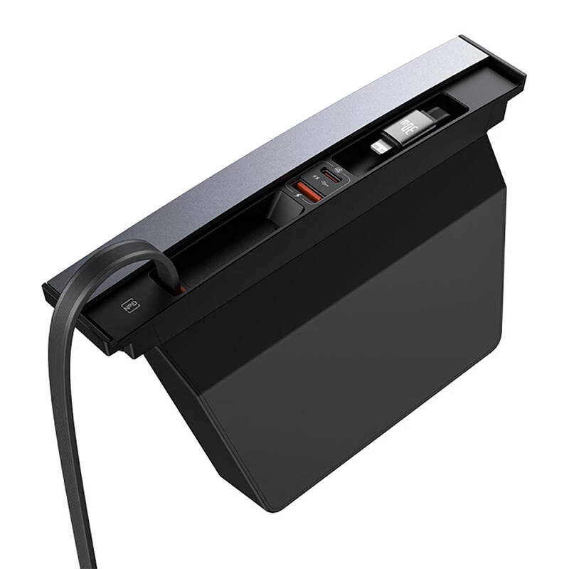 Hub Baseus T-Space met USB-C-naar-Lightning-kabels voor Tesla-voertuigen (zwart)