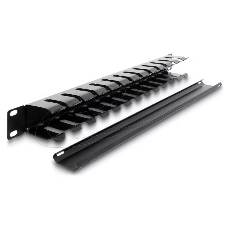 Delock 67628 19" kabelmanagementpaneel met borstel, 1U, zwart