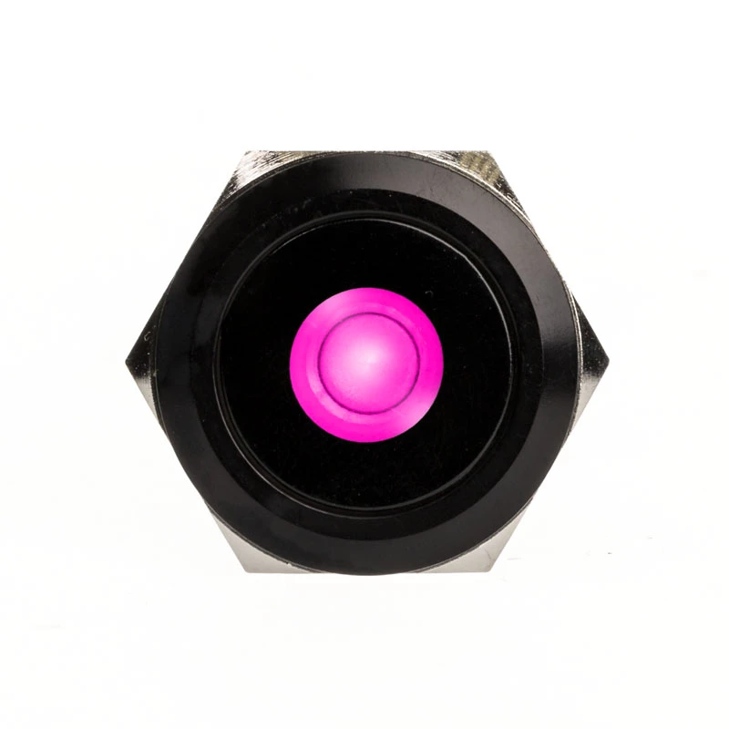 DimasTech vandalismusschakelaar 25mm Blackline Dot RGB (PD224) vandalismebestendige drukschakelaar