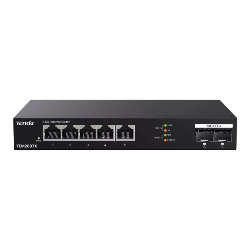 Tenda TEM2007X netwerk-switch 2.5G Ethernet 5 poorten