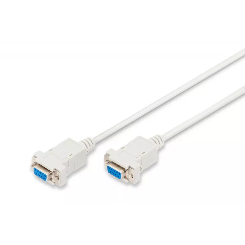 Assmann nullmodem-verbindingskabel. D-Sub9 B/B. 3,0 m. snap-kappen. beige (AK-610100-030-E)