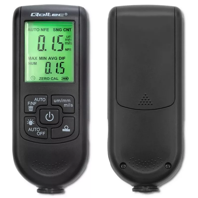 Qoltec lakdiktemeter met LCD-display | 0~2000 µm