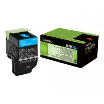 Lexmark 802C tonerpatroon 1 st. origineel cyaan
