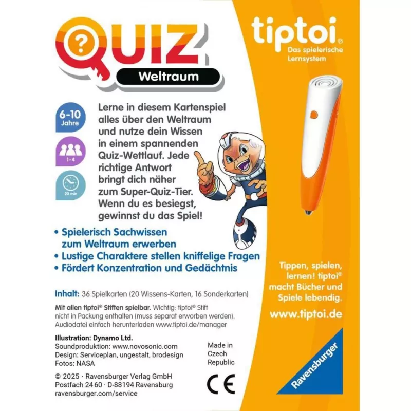 tiptoi Quiz Weltraum, quizspel