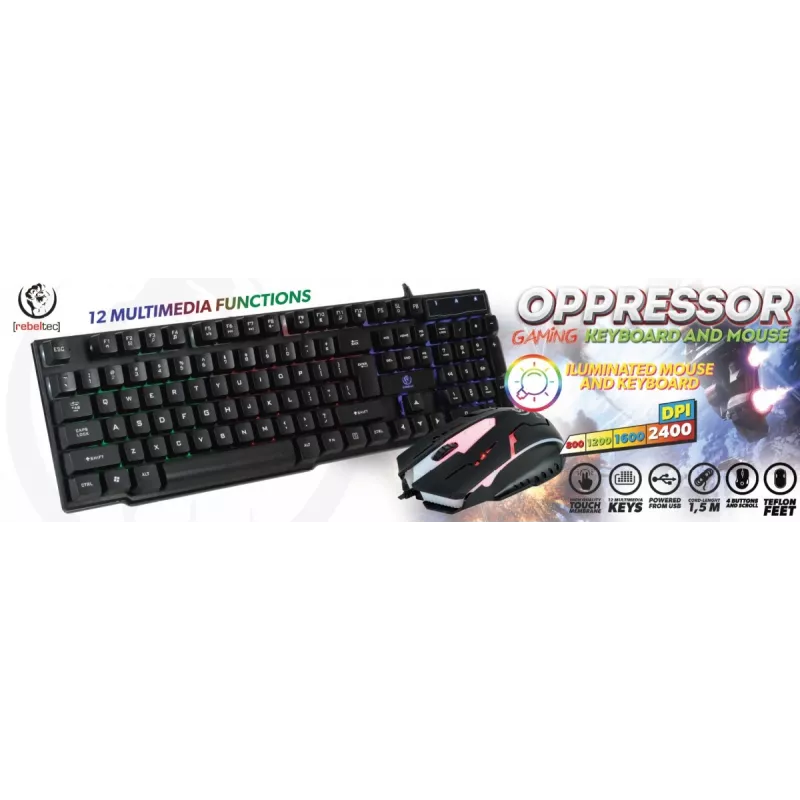 Rebeltec bedraad toetsenbord- en muisset