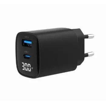 Mobiele oplader Gembird TA-UC-PDQC30LCD-BK-01 snelopladen zwart