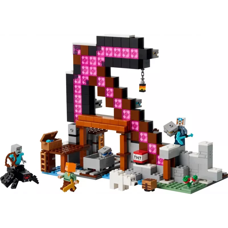 Constructiespeelgoed LEGO Minecraft The Pickaxe Mine set 21277 – 530 onderdelen, 3 minifiguren, leeftijd 8+