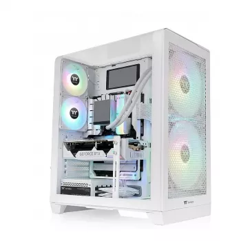 Computergehäuse THERMALTAKE View 390 TG Snow White Mid-Tower met zij- en voorpanelen van gehard glas