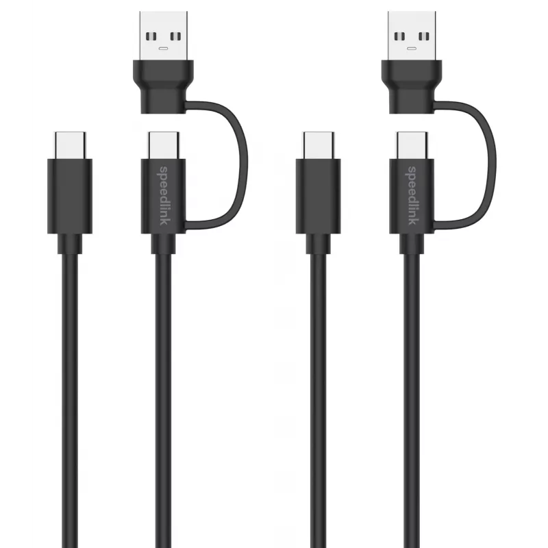 USB 3.2 Gen 1 (3.1 Gen 1) kabel Speedlink SL-460101-BK, 3 m, USB A/USB C naar USB C, zwart