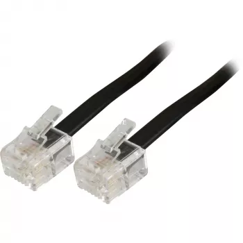 Wentronic Goobay modulaire aansluitkabel, zwart, 10 m - RJ11/RJ14-stekker (6P4C) naar RJ11/RJ14-stekker (6P4C) (50319)